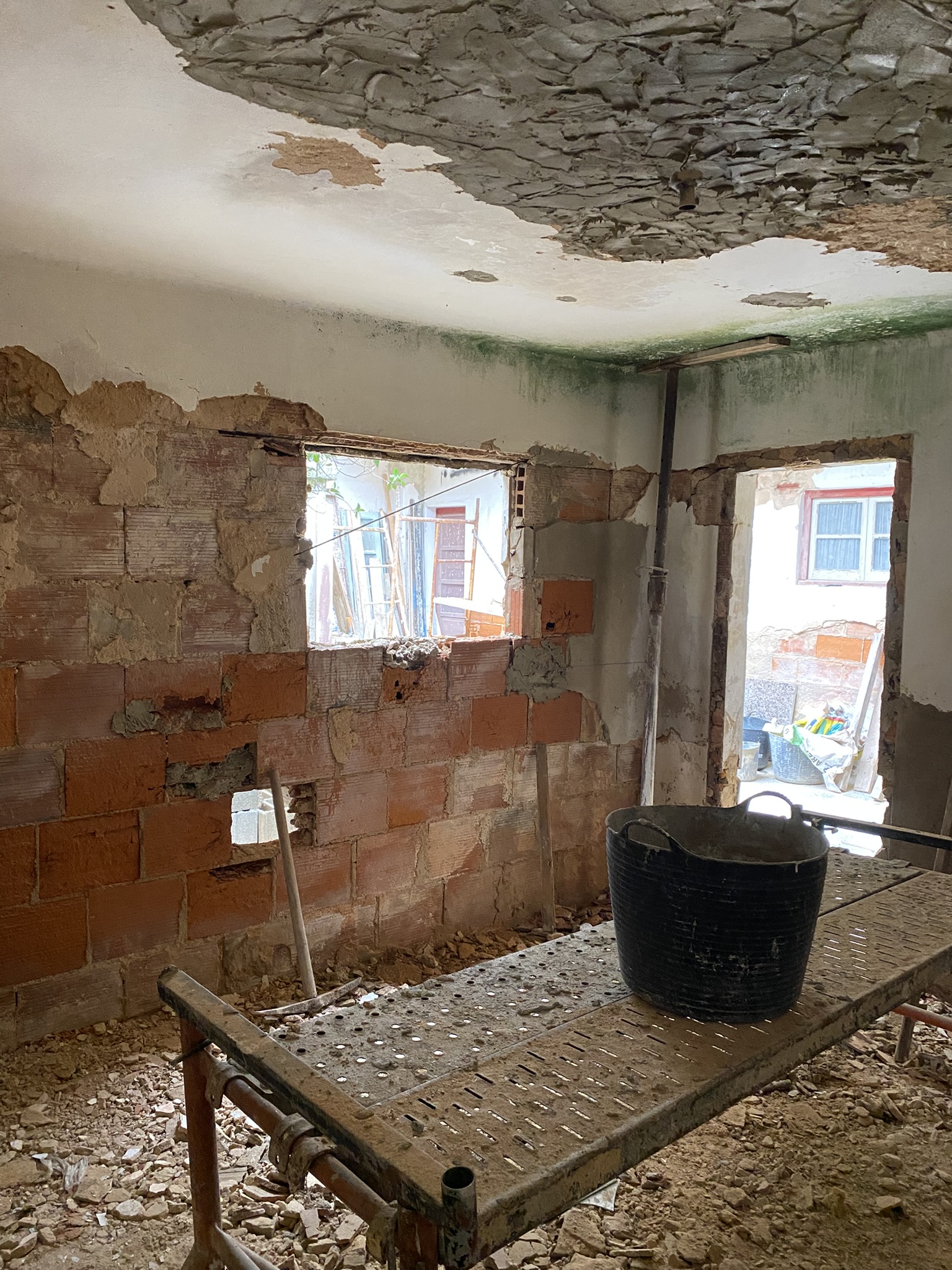 Inside the studio (loggia) looking out to courtyard