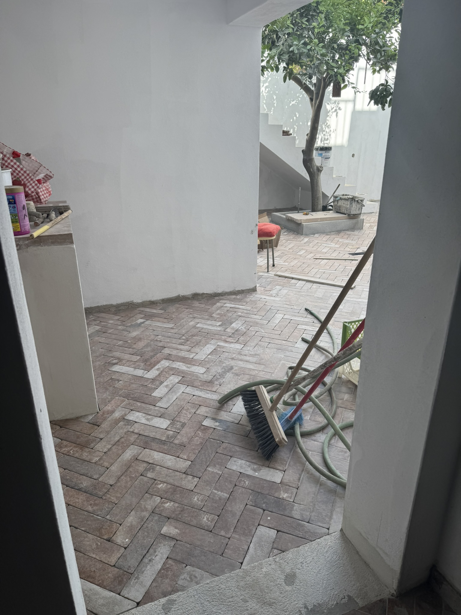 Bedroom door to courtyard