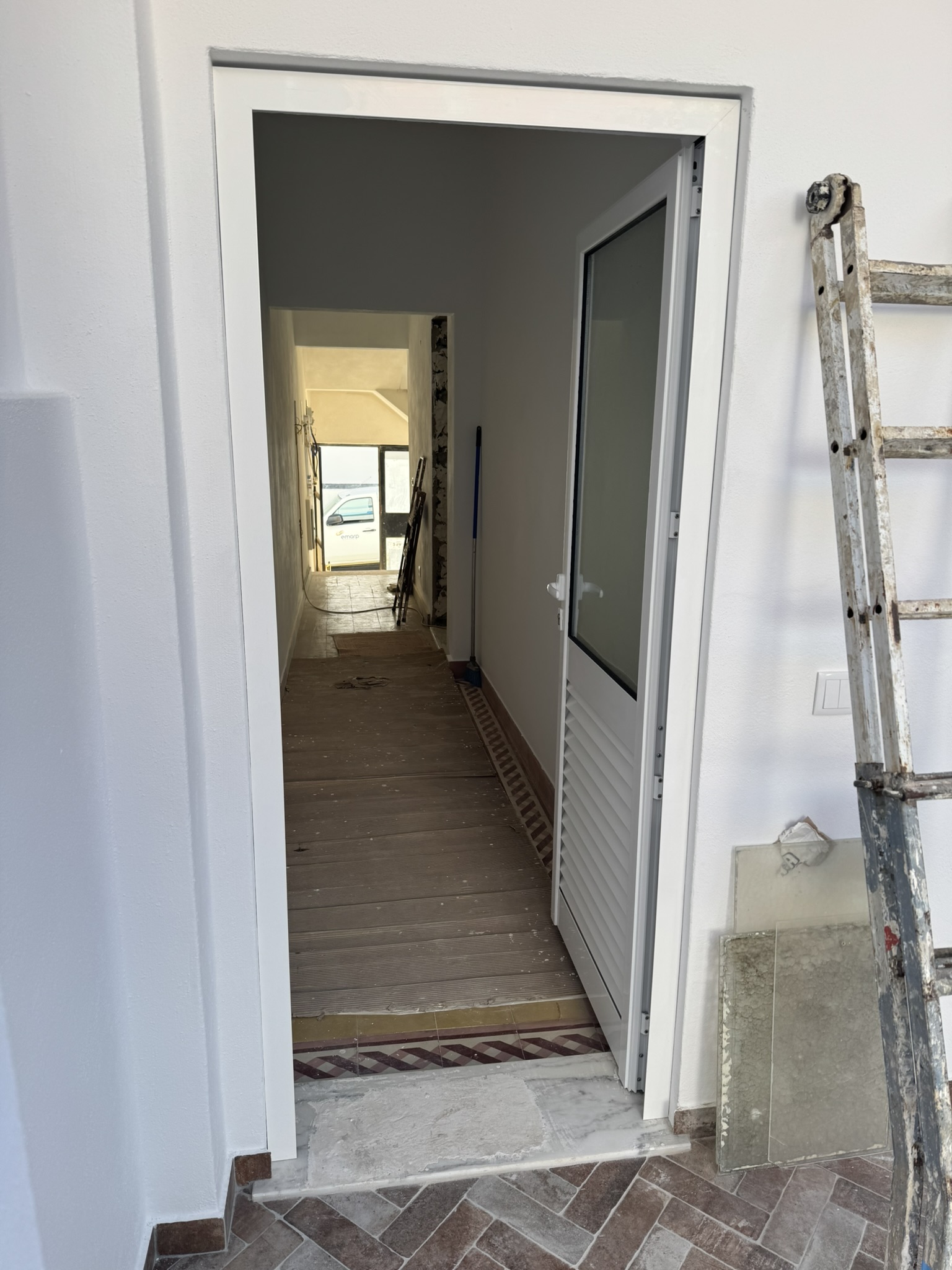First door installed